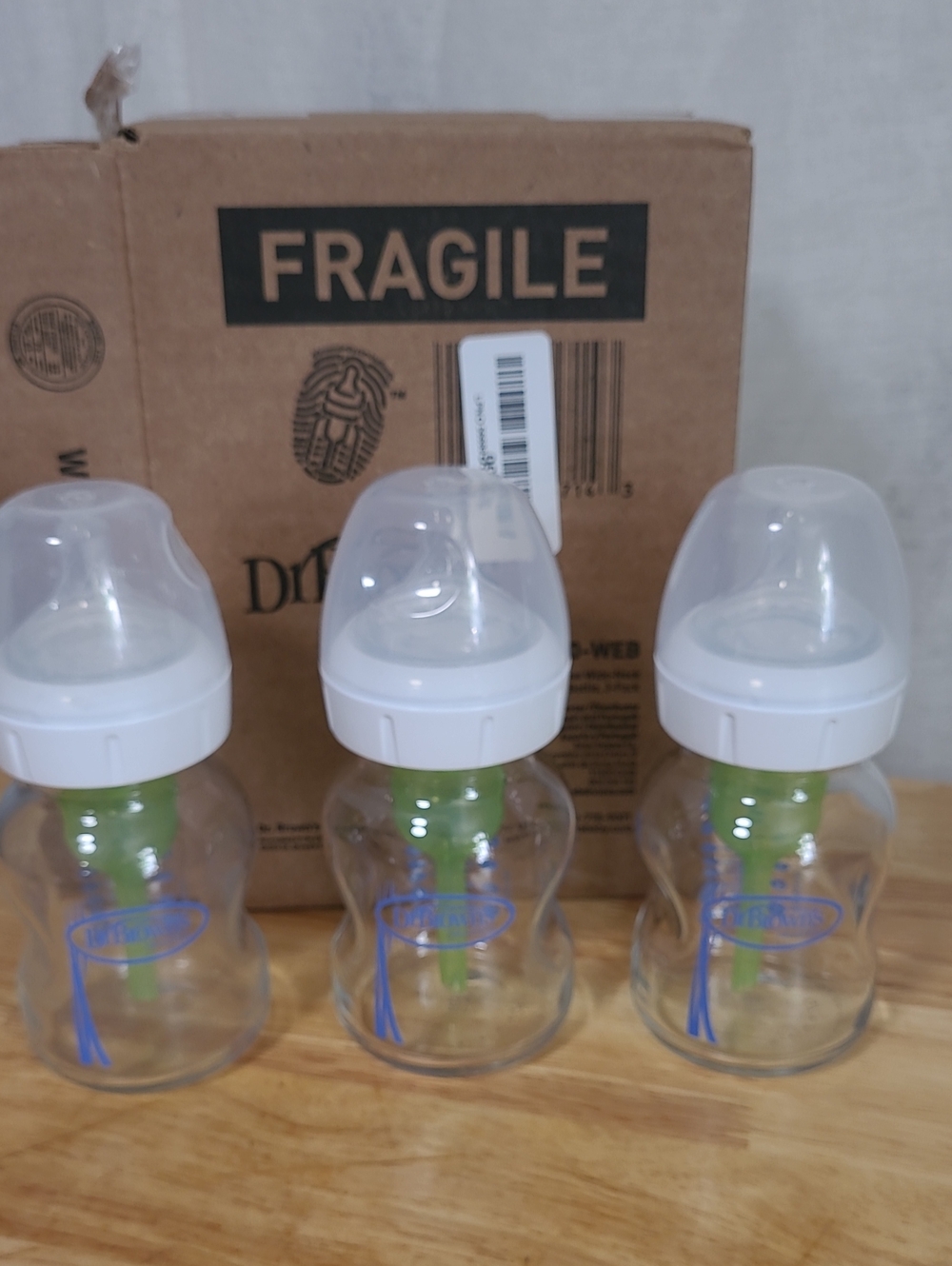 Dr Browns Baby Bottles with White Caps - Set of 3